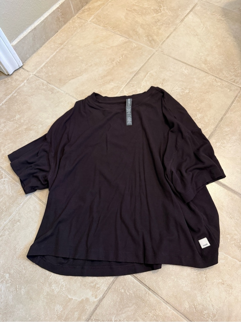 Vuori dark brown Ribbed Short-Sleeve Tee